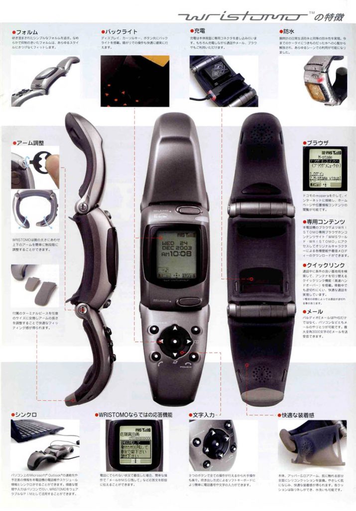 腕時計型PHS端末「WRISTOMO」